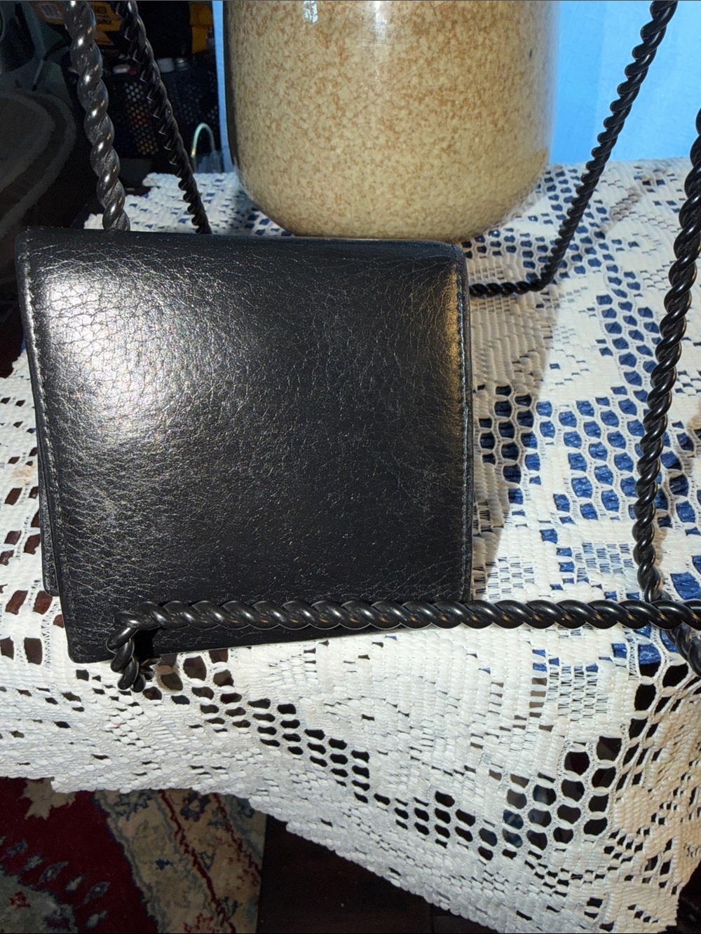 Yves Saint Laurent Black Leather Wallet with Gold Padlock - Picture 4 of 9